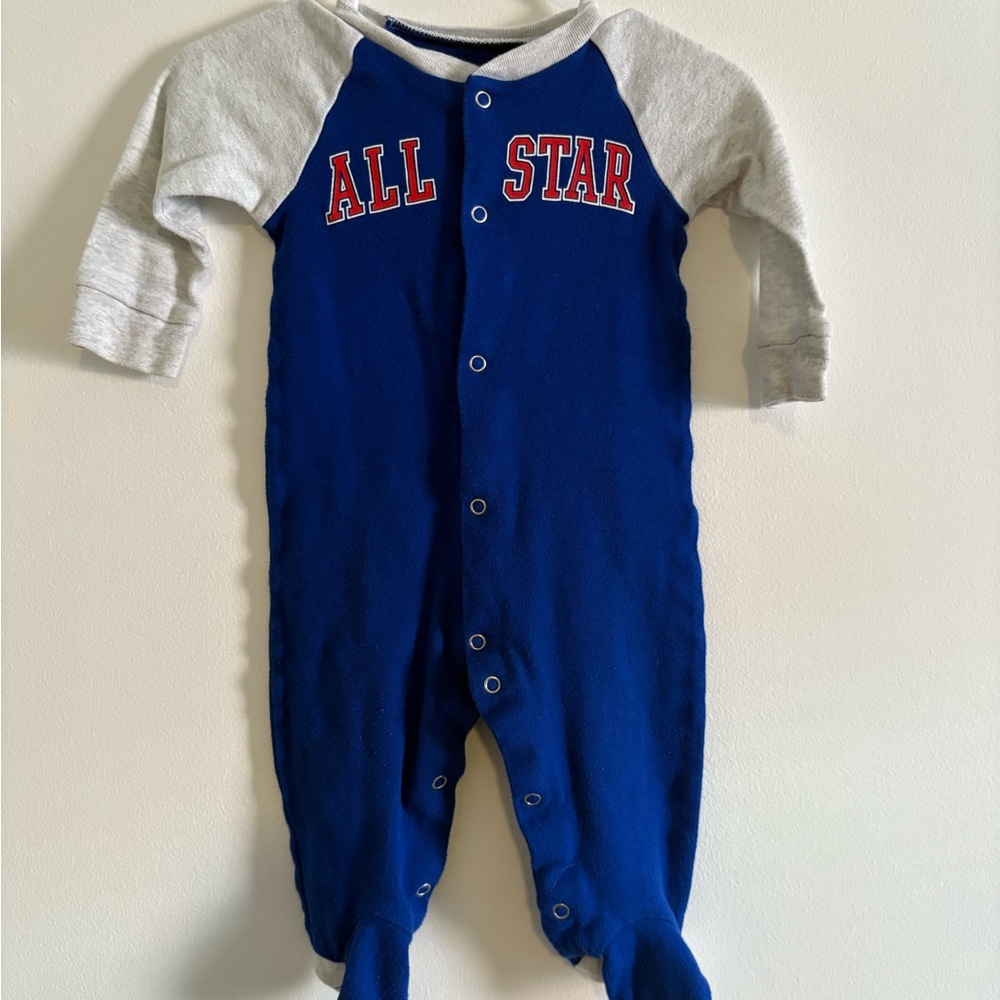 Converse Blue and Gray All Star Kids Footie